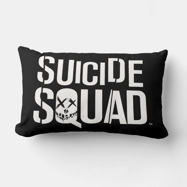Coussin Rectangle Équipe de suicide | Logo blanc (Recto)