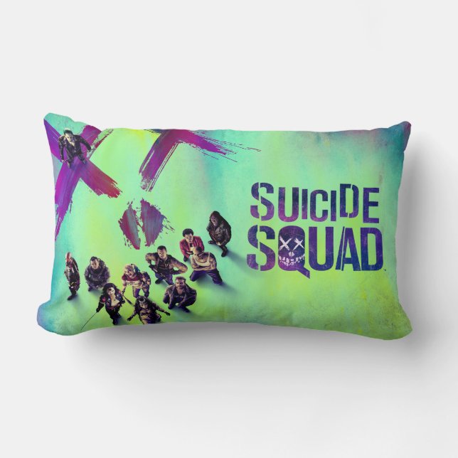 Coussin Rectangle Équipe de suicide | Poster de groupe (Recto)