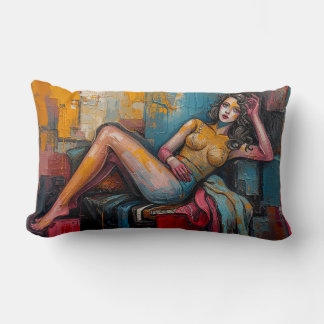 Coussin Rectangle « Est-ce que celle-ci fonctionne » – Portrait de J