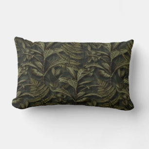 Coussin Rectangle Esthétique verdoyante - Fermes foncées & Feuille