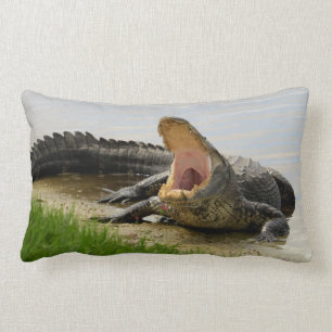 Coussin Rectangle Êtes-vous courageux ? Sommeil avec moi alligator