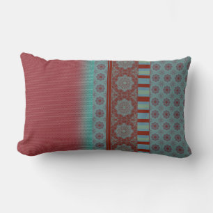 Coussin Rectangle Ethnic Boho Hippie Gothique Mandala Ombre Rouge Tu