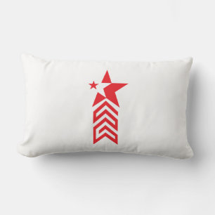 Coussin Rectangle Étoile rouge avec flèches chevron