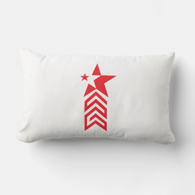 Coussin Rectangle Étoile rouge avec flèches chevron (Recto)