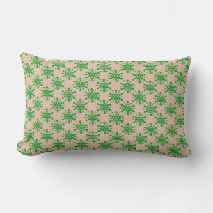 Coussin Rectangle Étoile verte pointillée sur taupe