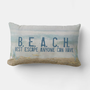 Coussin Rectangle Étoiles de mer citation-tropicales de PLAGE sur l