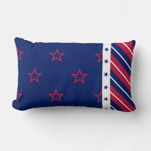 Coussin Rectangle Étoiles patriotiques Grandes Patriotique Décor rou