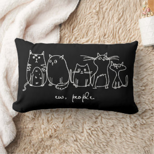 Coussin Rectangle Ew, Les Gens Drôle Amoureux de les chats Meowy