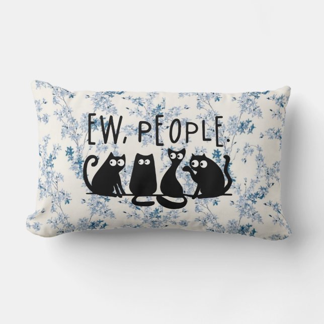 Coussin Rectangle Ew Les Gens Drôles Chats Noirs Mignons (Recto)