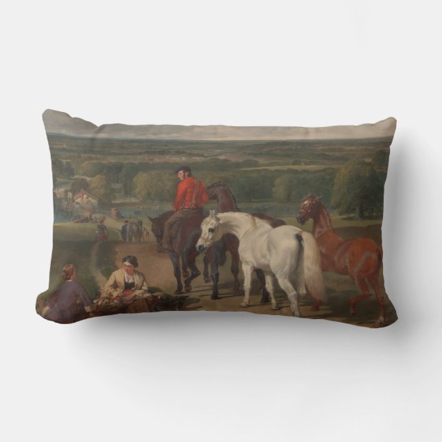 Coussin Rectangle Exercice des chevaux royaux (art équin) (Recto)