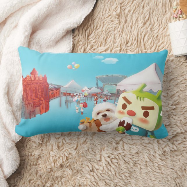 Coussin Rectangle Extérieur Marché amusant (Couverture)