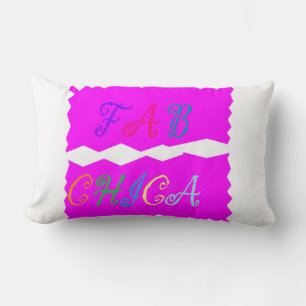 Coussin Rectangle FAB CHICA LOGO Vibrant peluche feutrée