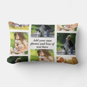 Coussin Rectangle Faites votre propre collage photo et texte