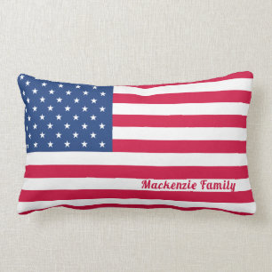Coussin Rectangle Famille personnalisée par   américaine de drapea