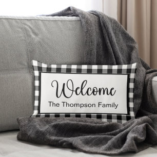 Coussin Rectangle Farmhouse Buffalo Plaid Accueil personnalisé
