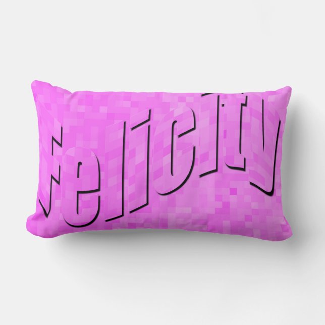 Coussin Rectangle Felicity, Nom Des Filles, Logo Sur Rose, (Recto)