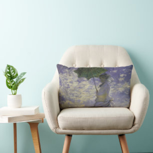 Coussin Rectangle Femme avec parasol par Claude Monet, Art Vintage