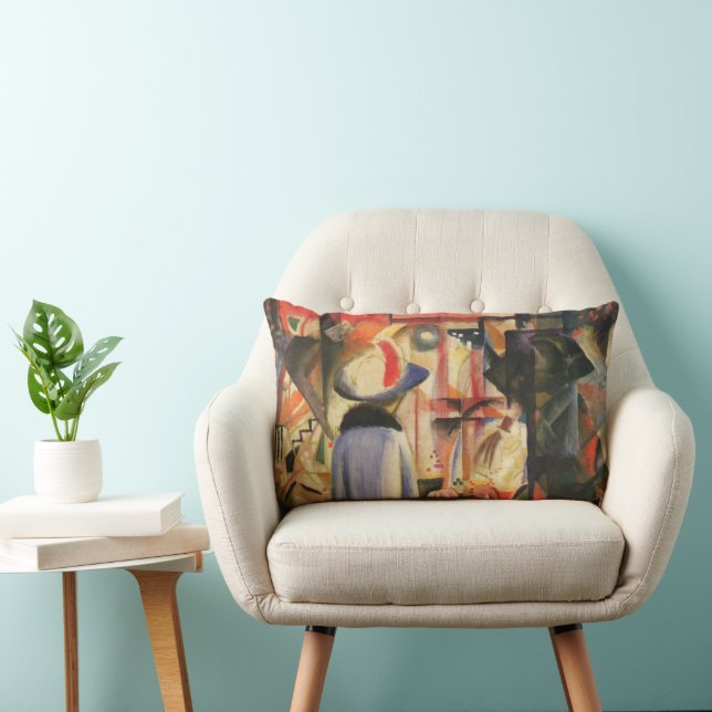 Coussin Rectangle Femme devant une vitrine d'August Macke (Chaise)