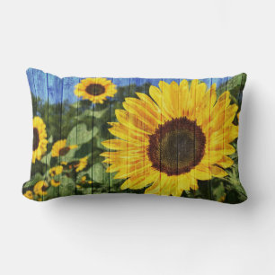 Coussin Rectangle Fence painted de Sunflowers