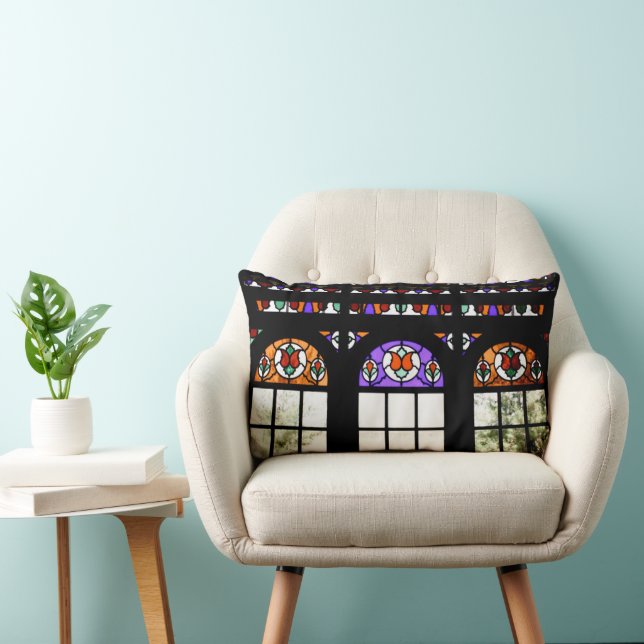 Coussin Rectangle Fenêtre en verre coloré (Chaise)