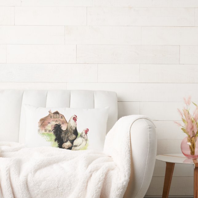 Coussin Rectangle Ferme Moderne Minimaliste Poulet Grange Ferme (Canapé)