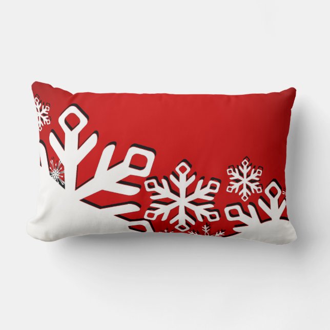 Coussin Rectangle Fête de la ville de Snowflon | rouge (Recto)