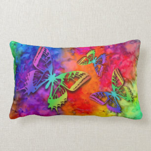 Coussin Rectangle [Feu et glace] Arc-en-ciel Papillon Boho Cravate-T