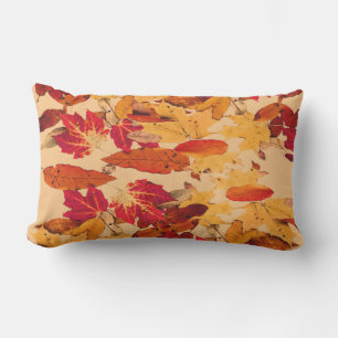 Coussin Rectangle Feuille d'automne orange rouge de brun jaune