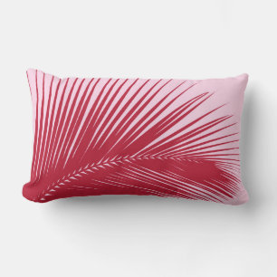 Coussin Rectangle Feuille de palme - rose fuchsia