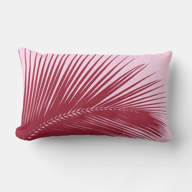 Coussin Rectangle Feuille de palme - rose fuchsia (Recto)