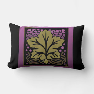 Coussin Rectangle Feuille de raisin et raisins de l'artisan