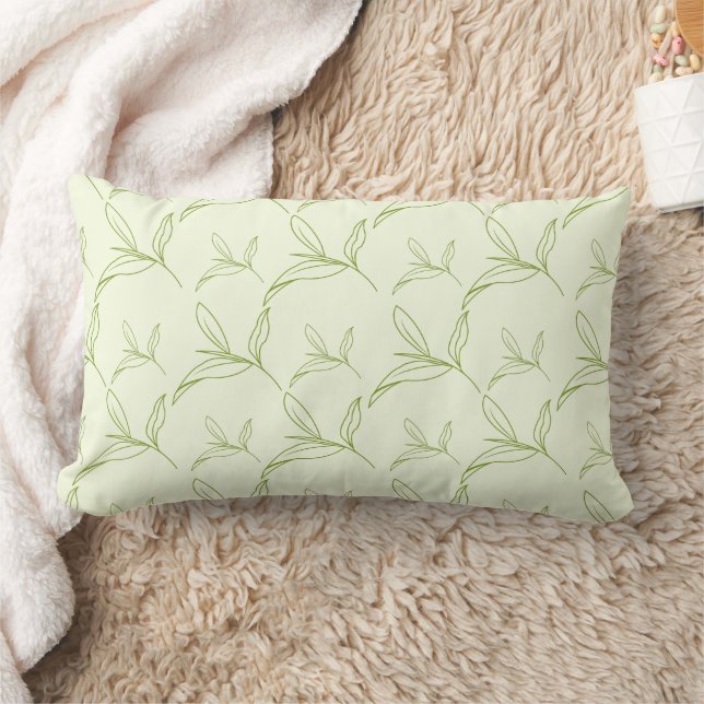 Coussin Rectangle Feuille de thé naturel vert Motif sans joint (Couverture)