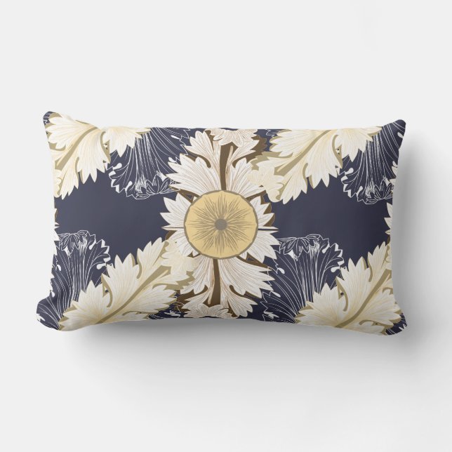 Coussin Rectangle Feuille mis en rouleau grec fleuri dans Tan (Recto)