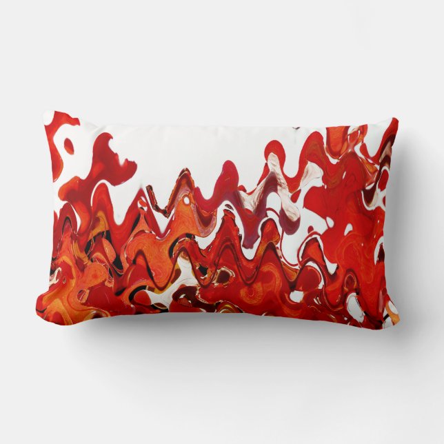 COUSSIN RECTANGLE FEUILLE ROUGE (Recto)