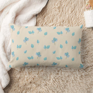 Coussin Rectangle Feuilles branchés d'Eucalyptus sur crème au beurre