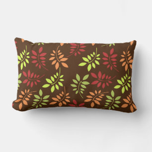 Coussin Rectangle Feuilles d'automne colorées aux tons chauds