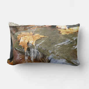 Coussin Rectangle Feuilles d'automne dans la cascade II Photographie