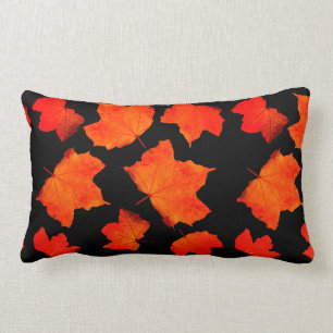 Coussin Rectangle Feuilles d'automne Maple Tree Folift Orange Black