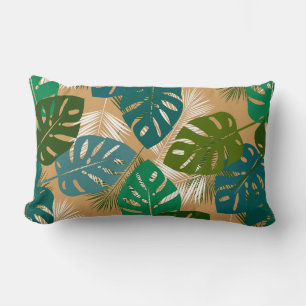Coussin Rectangle Feuilles tropicaux et cadres de palmiers