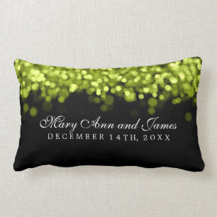 Coussin Rectangle Feux verts de faveur élégante de mariage
