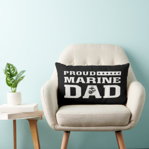 Coussin Rectangle Fier Marine Papa - Blanc