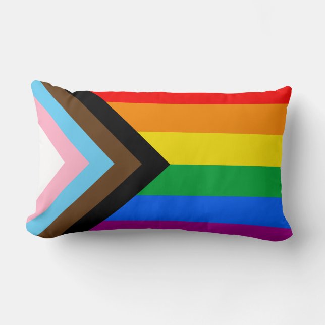 Coussin Rectangle Fierté de progrès LGBTQ+ (Recto)