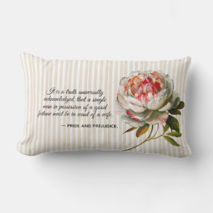 Coussin Rectangle Fierté et Préjudice joli floral rayé
