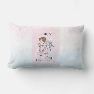 Coussin Rectangle Fille, ange de première communion