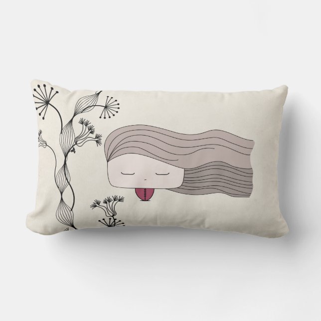 Coussin Rectangle fille de cheveux (Recto)