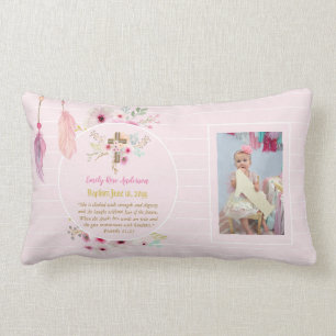 Coussin Rectangle Filles PHOTO Baptême Christening Proverbe Cadeau 3
