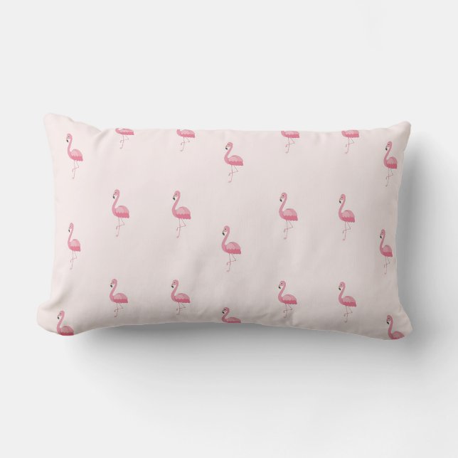 Coussin Rectangle Flamingo à pied rose pâle (Recto)