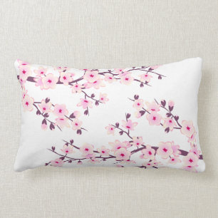 Coussin Rectangle Fleur de cerisier (Sakura) rose