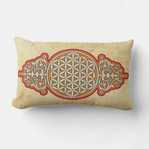 Coussin Rectangle Fleur de vie / Blume des Lebens - vintage VII