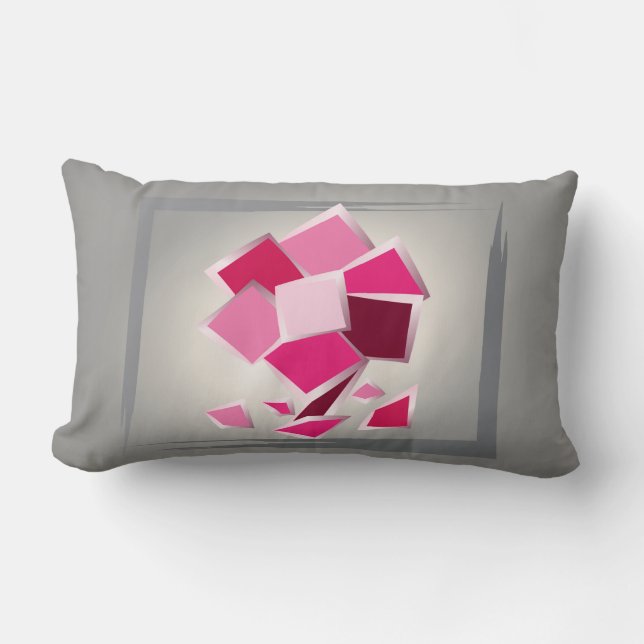 Coussin Rectangle Fleur fuchsia Abstraite (Recto)